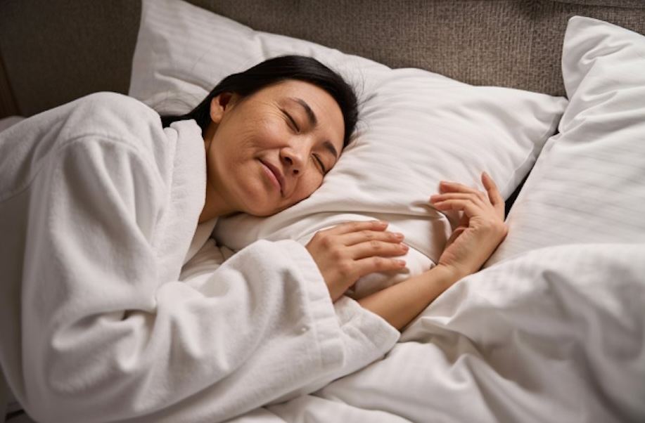 Woman sleeping in bed
