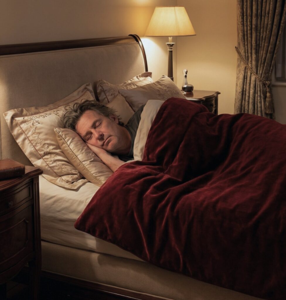 Man sleeping in a bed