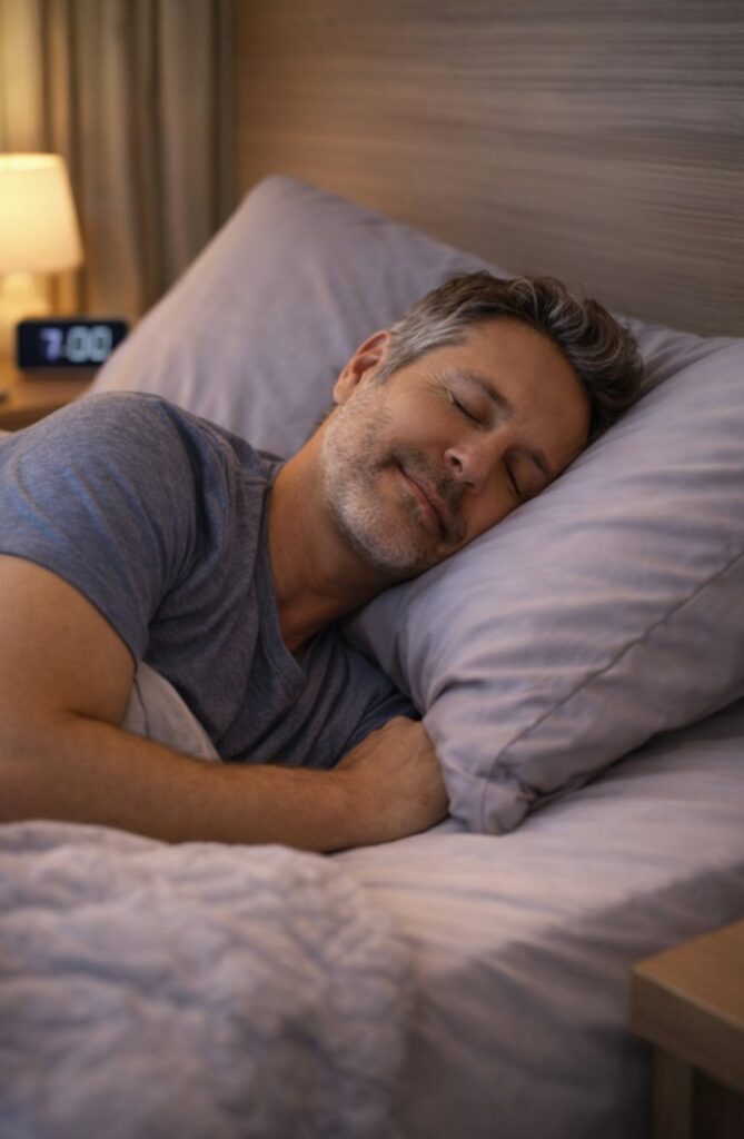 Man sleeping in bed