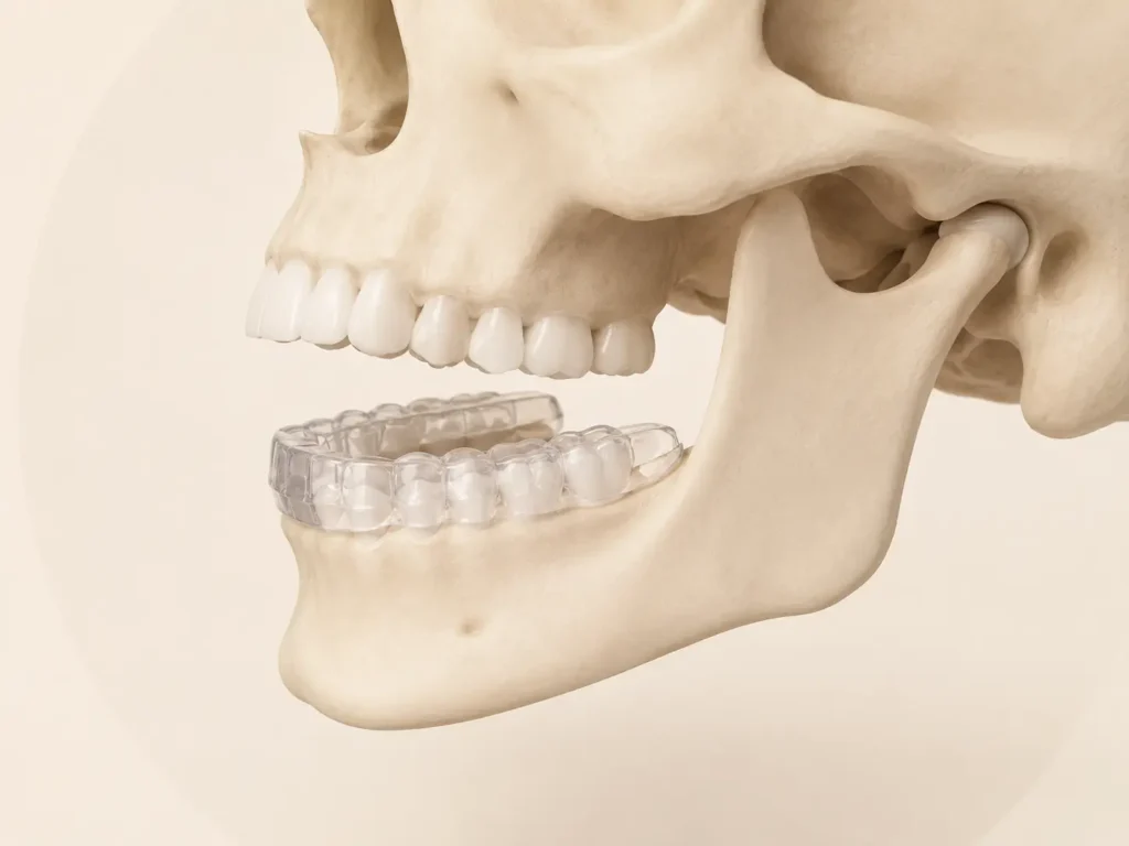 skull with clear aligners
