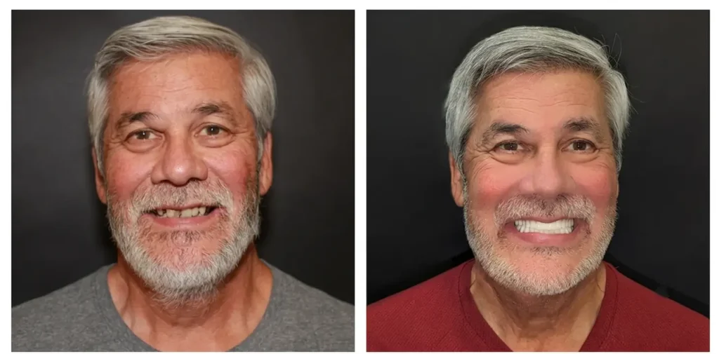 before and after of a male patient