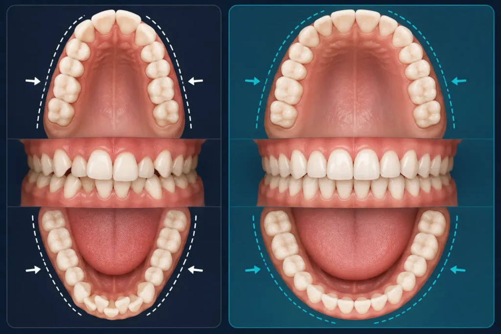 Ortho arches wide vs narrow teeth
